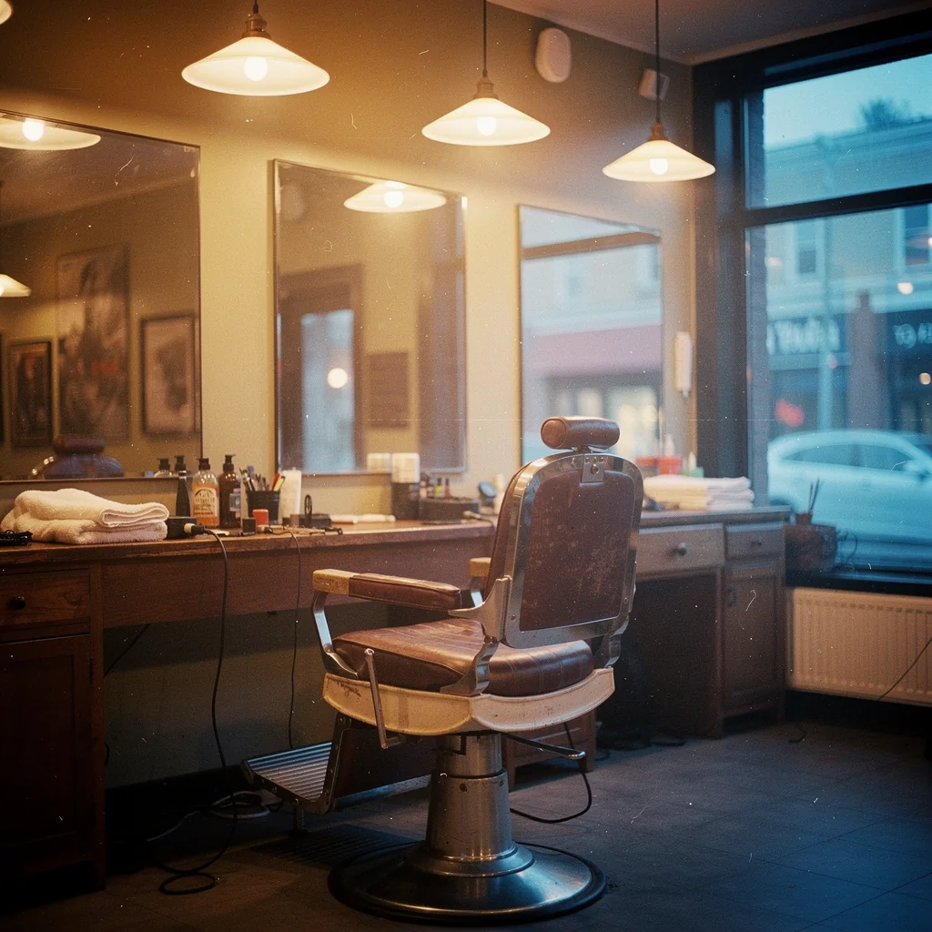 Barber shop at early morning
