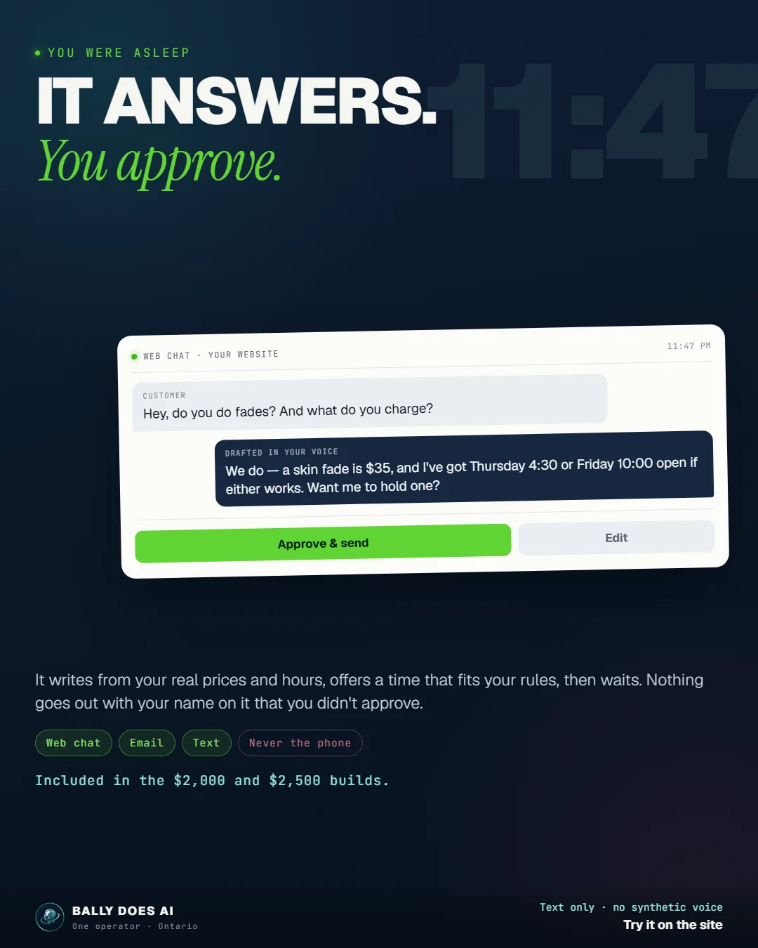 It answers, you approve