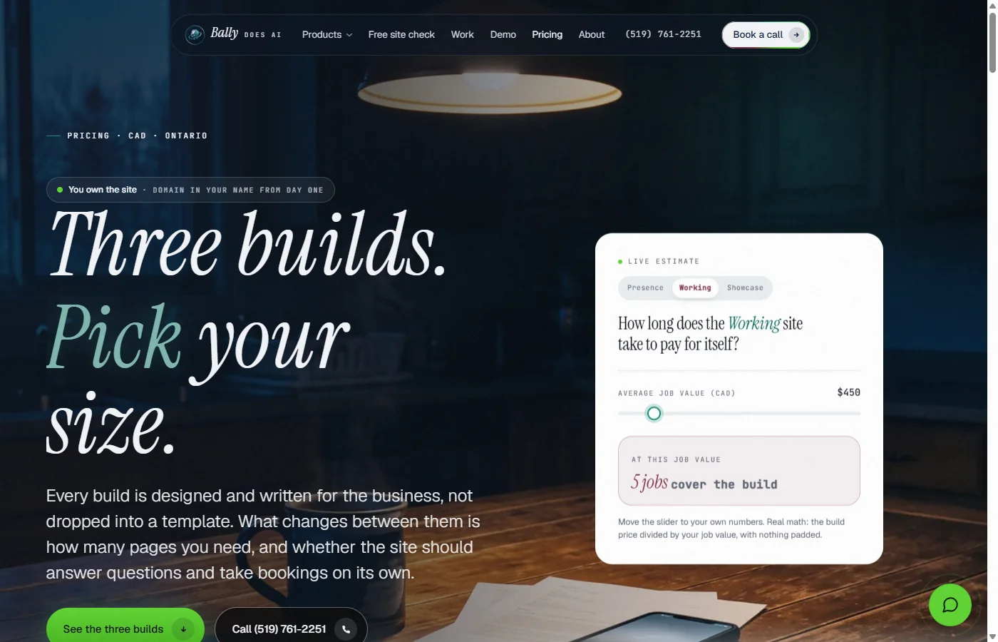 Pricing page