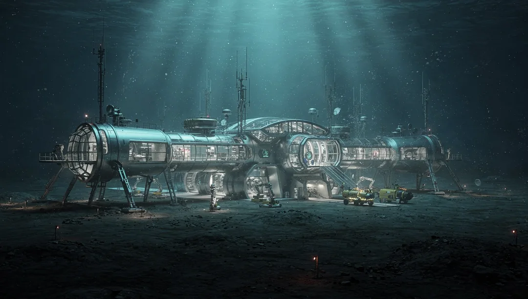 Submerged glass structure